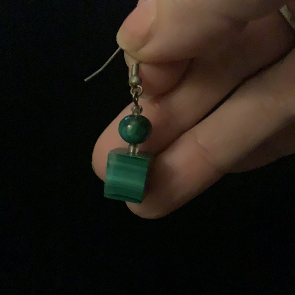 VTNG MALACHITE DANGLE EARRINGS - Picture 3 of 4